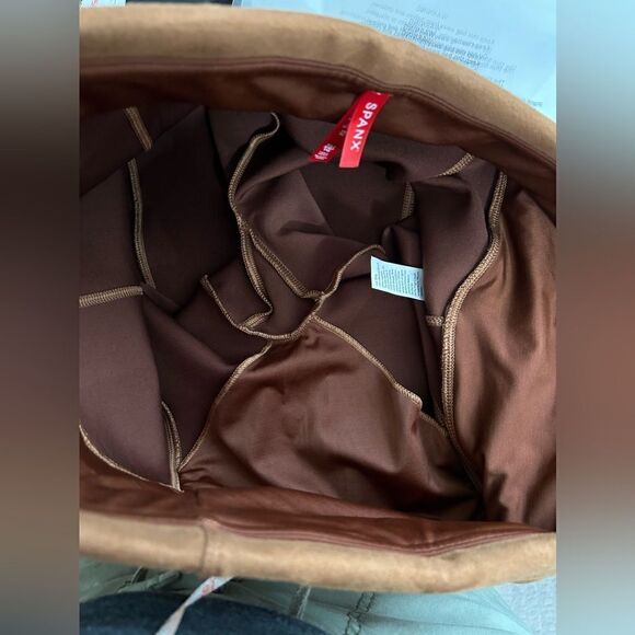 Spanx Faux Suede Leggings in Caramel - Picture 11 of 11